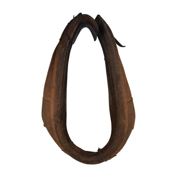 Vintage Farm Draft Horse Collar  Genuine Leather Decoration Piece Equestrian Wes - Picture 1 of 10